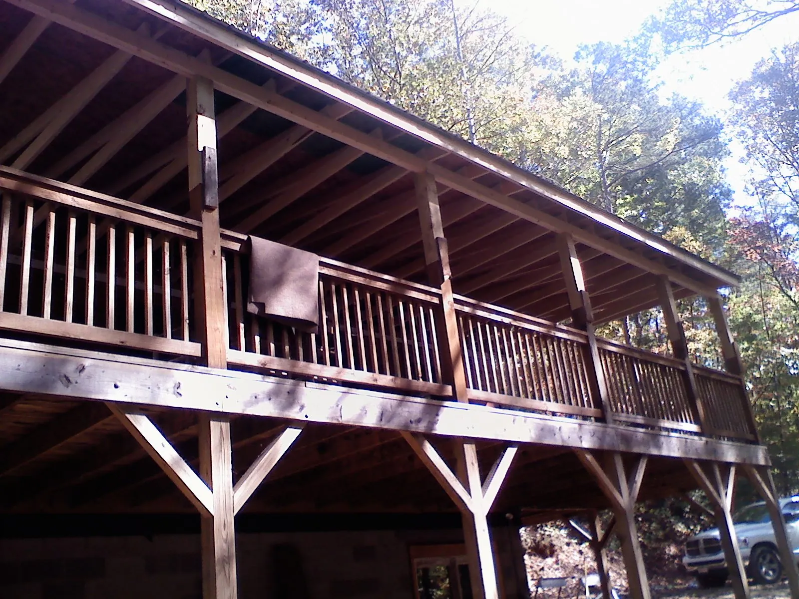 Timber framing under a new elevated porch and deck — Roof Leak Repair in Peapack by Roofing Brothers
